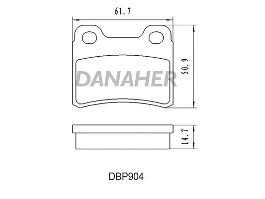 DBP904 DANAHER Комплект тормозных колодок, дисковый тормоз (фото 1)