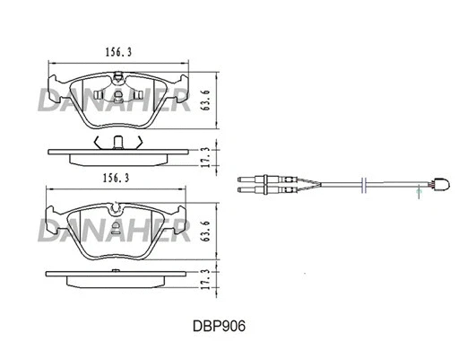 DBP906 DANAHER Комплект тормозных колодок, дисковый тормоз (фото 1)