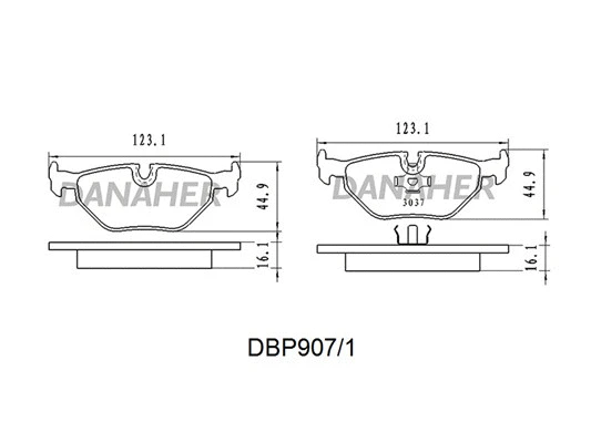 DBP907/1 DANAHER Комплект тормозных колодок, дисковый тормоз (фото 1)