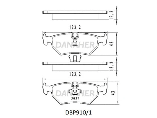 DBP910/1 DANAHER Комплект тормозных колодок, дисковый тормоз (фото 1)