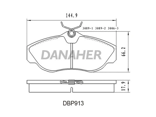 DBP913 DANAHER Комплект тормозных колодок, дисковый тормоз (фото 1)