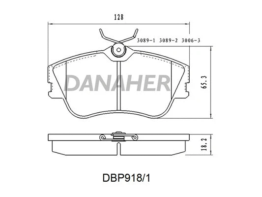 DBP918/1 DANAHER Комплект тормозных колодок, дисковый тормоз (фото 1)