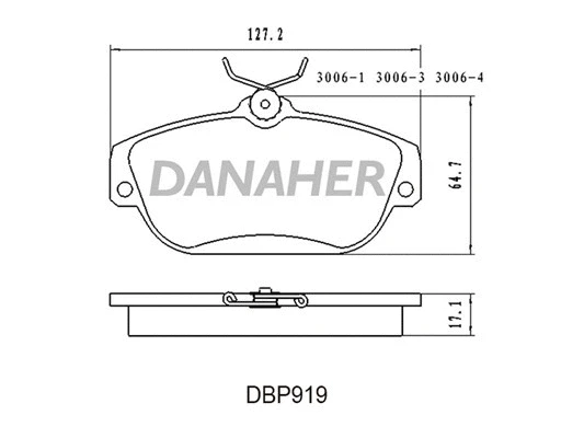 DBP919 DANAHER Комплект тормозных колодок, дисковый тормоз (фото 1)