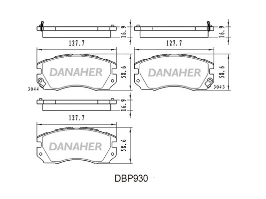 DBP930 DANAHER Комплект тормозных колодок, дисковый тормоз (фото 1)