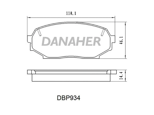 DBP934 DANAHER Комплект тормозных колодок, дисковый тормоз (фото 1)