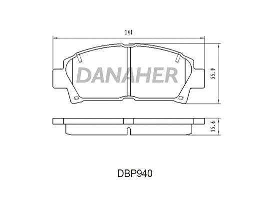 DBP940 DANAHER Комплект тормозных колодок, дисковый тормоз (фото 1)