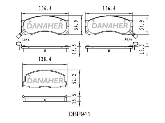 DBP941 DANAHER Комплект тормозных колодок, дисковый тормоз (фото 1)