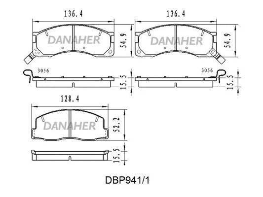 DBP941/1 DANAHER Комплект тормозных колодок, дисковый тормоз (фото 1)