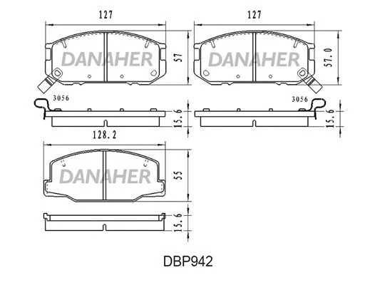 DBP942 DANAHER Комплект тормозных колодок, дисковый тормоз (фото 1)