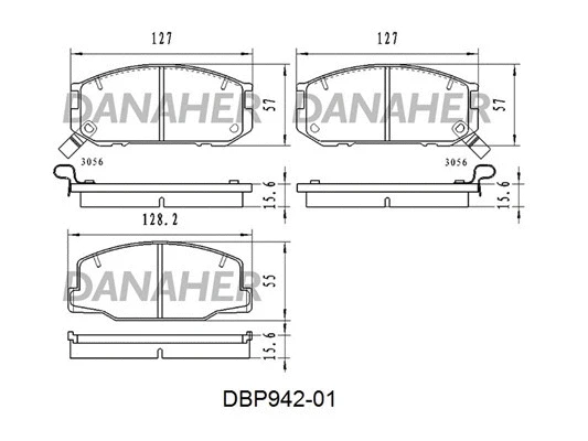 DBP942-01 DANAHER Комплект тормозных колодок, дисковый тормоз (фото 1)