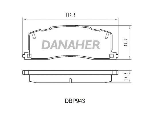 DBP943 DANAHER Комплект тормозных колодок, дисковый тормоз (фото 1)