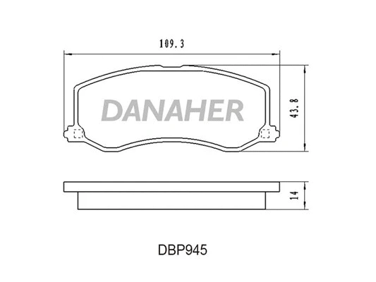 DBP945 DANAHER Комплект тормозных колодок, дисковый тормоз (фото 1)