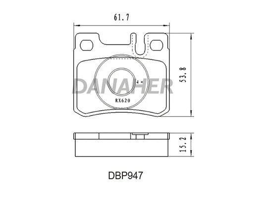 DBP947 DANAHER Комплект тормозных колодок, дисковый тормоз (фото 1)