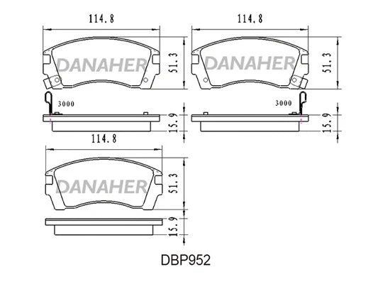 DBP952 DANAHER Комплект тормозных колодок, дисковый тормоз (фото 1)