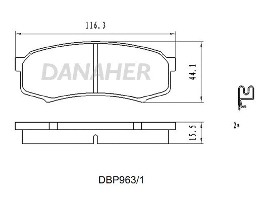 DBP963/1 DANAHER Комплект тормозных колодок, дисковый тормоз (фото 1)