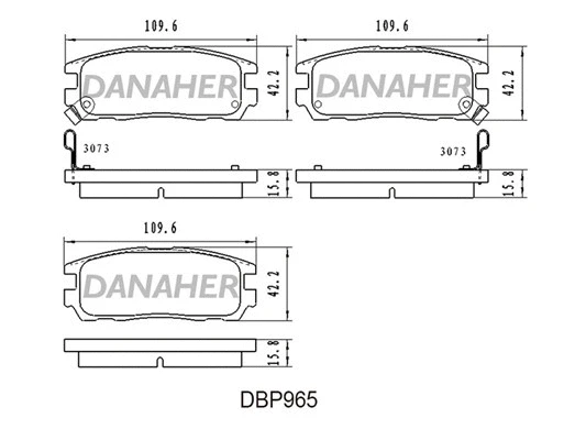DBP965 DANAHER Комплект тормозных колодок, дисковый тормоз (фото 1)