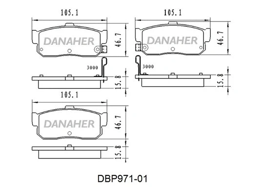 DBP971-01 DANAHER Комплект тормозных колодок, дисковый тормоз (фото 1)