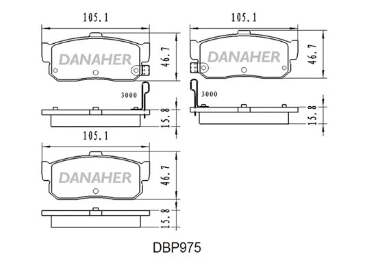 DBP975 DANAHER Комплект тормозных колодок, дисковый тормоз (фото 1)