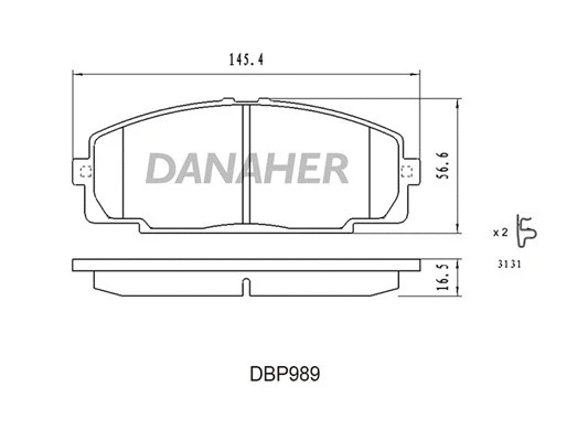 DBP989 DANAHER Комплект тормозных колодок, дисковый тормоз (фото 1)