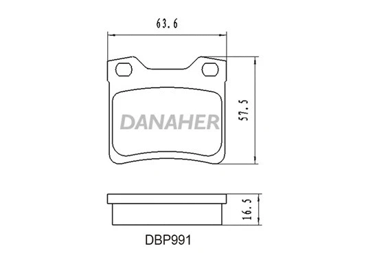 DBP991 DANAHER Комплект тормозных колодок, дисковый тормоз (фото 1)