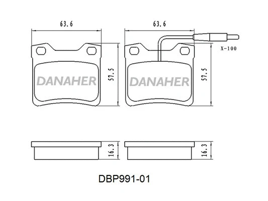 DBP991-01 DANAHER Комплект тормозных колодок, дисковый тормоз (фото 1)