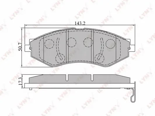 BD-1805 LYNXAUTO Комплект тормозных колодок, дисковый тормоз (фото 1)