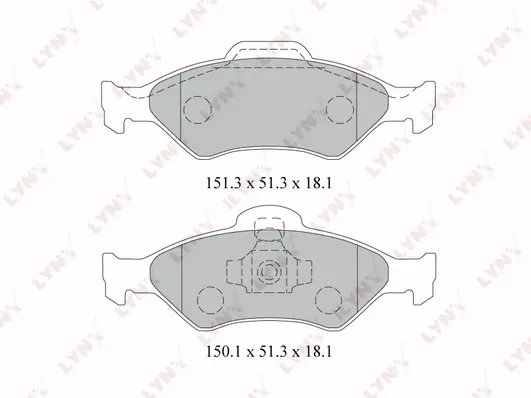 BD-3021 LYNXAUTO Комплект тормозных колодок, дисковый тормоз (фото 1)
