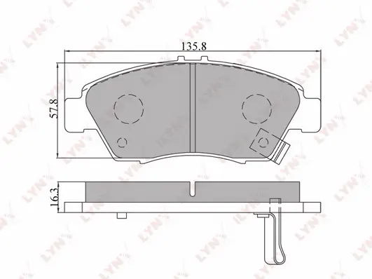 BD-3406 LYNXAUTO Комплект тормозных колодок, дисковый тормоз (фото 1)