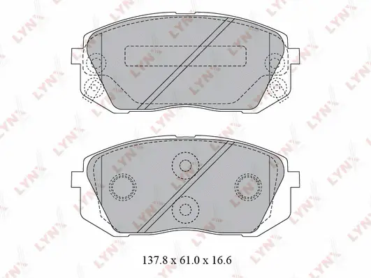 BD-3621 LYNXAUTO Комплект тормозных колодок, дисковый тормоз (фото 1)