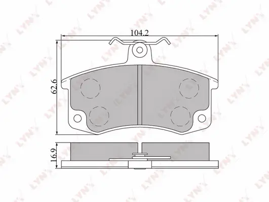 BD-4601 LYNXAUTO Комплект тормозных колодок, дисковый тормоз (фото 1)