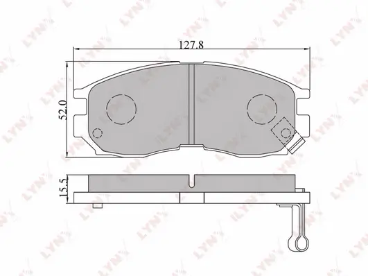 BD-5509 LYNXAUTO Комплект тормозных колодок, дисковый тормоз (фото 1)