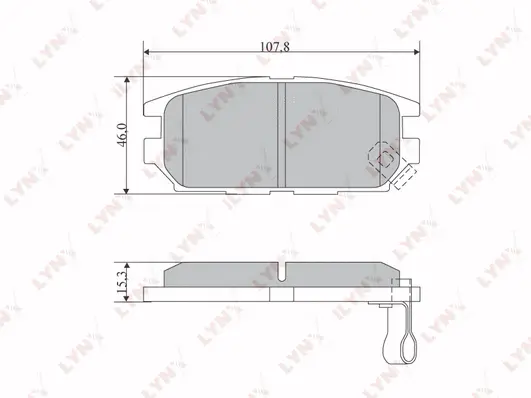 BD-5517 LYNXAUTO Комплект тормозных колодок, дисковый тормоз (фото 1)