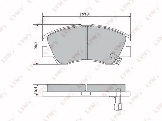 BD-5519 LYNXAUTO Комплект тормозных колодок, дисковый тормоз (фото 1)