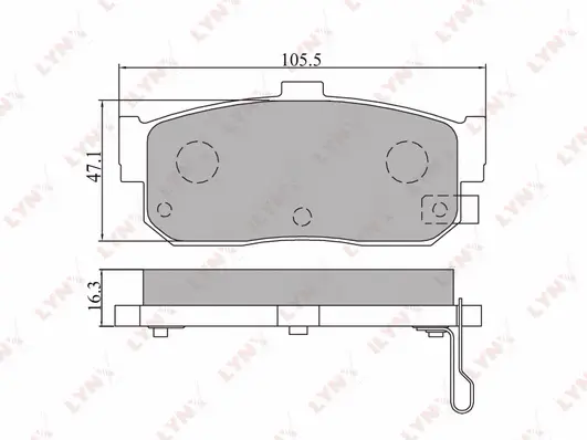 BD-5702 LYNXAUTO Комплект тормозных колодок, дисковый тормоз (фото 1)