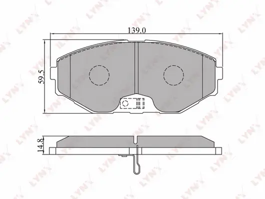 BD-5705 LYNXAUTO Комплект тормозных колодок, дисковый тормоз (фото 1)