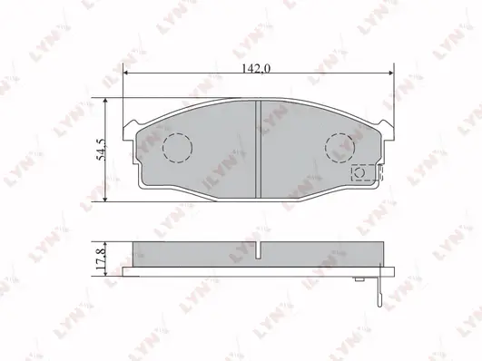 BD-5734 LYNXAUTO Комплект тормозных колодок, дисковый тормоз (фото 1)