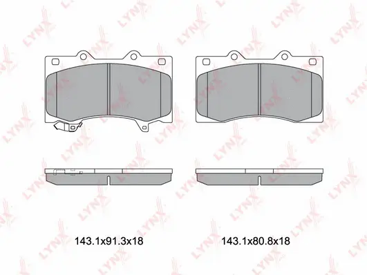 BD-5744 LYNXAUTO Комплект тормозных колодок, дисковый тормоз (фото 1)
