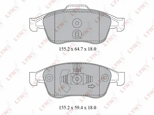 BD-6317 LYNXAUTO Комплект тормозных колодок, дисковый тормоз (фото 1)