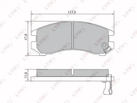 BD-7307 LYNXAUTO Комплект тормозных колодок, дисковый тормоз (фото 1)