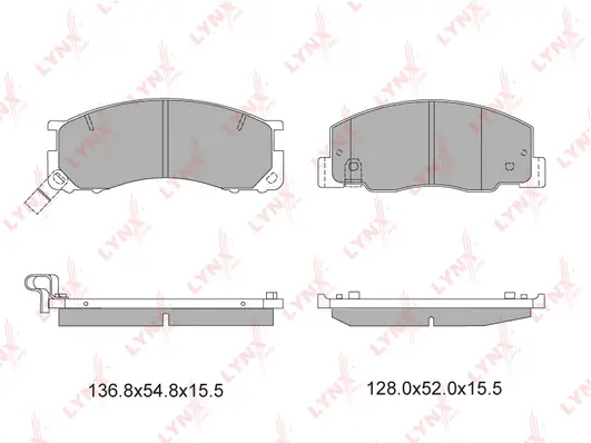 BD-7512 LYNXAUTO Комплект тормозных колодок, дисковый тормоз (фото 1)
