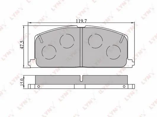 BD-7533 LYNXAUTO Комплект тормозных колодок, дисковый тормоз (фото 1)