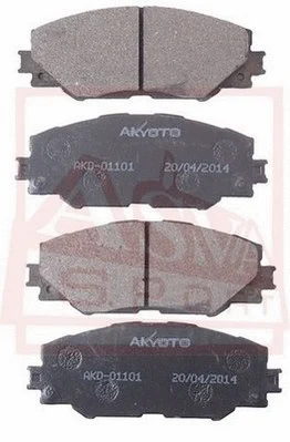 AKD-01101 ASVA Комплект тормозных колодок, дисковый тормоз (фото 1)