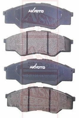 AKD-01108 ASVA Комплект тормозных колодок, дисковый тормоз (фото 1)