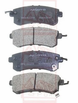 AKD-02203 ASVA Комплект тормозных колодок, дисковый тормоз (фото 1)