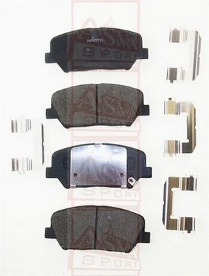AKD-12119 ASVA Комплект тормозных колодок, дисковый тормоз (фото 1)
