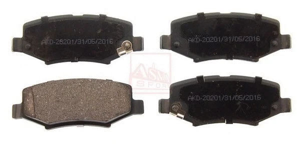 AKD-20201 ASVA Комплект тормозных колодок, дисковый тормоз (фото 1)