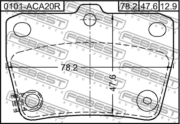 0101-ACA20R FEBEST Комплект тормозных колодок, дисковый тормоз (фото 2)