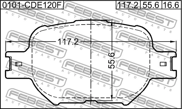 0101-CDE120F FEBEST Комплект тормозных колодок, дисковый тормоз (фото 2)