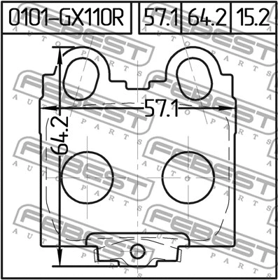 0101-GX110R FEBEST Комплект тормозных колодок, дисковый тормоз (фото 2)