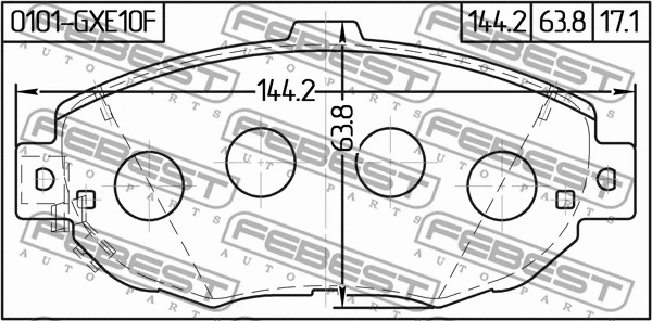 0101-GXE10F FEBEST Комплект тормозных колодок, дисковый тормоз (фото 2)